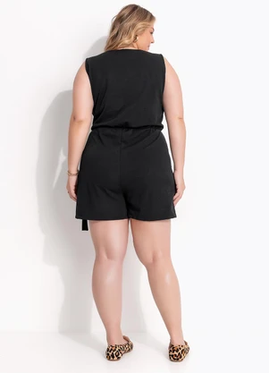 Marguerite - Macacão Preto em Malha Crepe - MARGUERITE