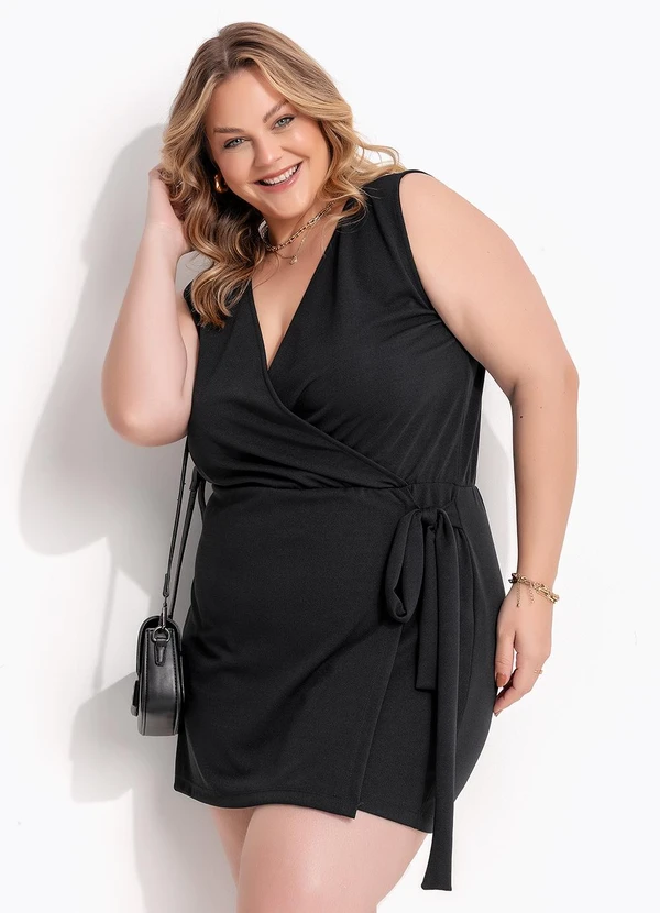 Marguerite - Macacão Preto em Malha Crepe 5