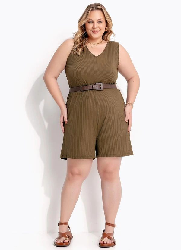 Marguerite - Macacão Verde em Canelado 3