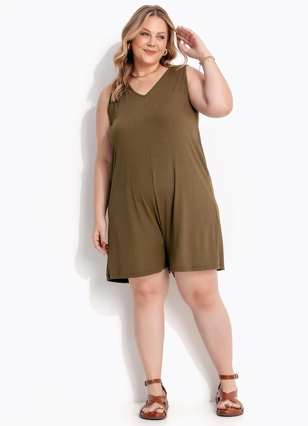 Marguerite - Macacão Verde em Canelado 5