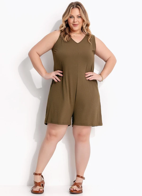 Marguerite - Macacão Verde em Canelado 6