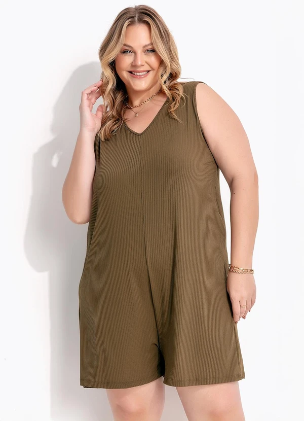 Marguerite - Macacão Verde em Canelado 7