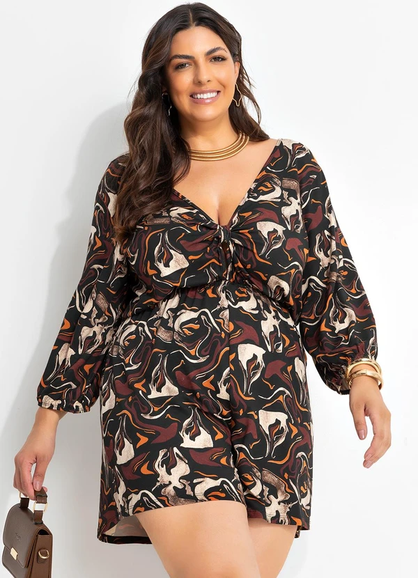 Marguerite - Macaquinho Abstrato em Malha de Viscose 3