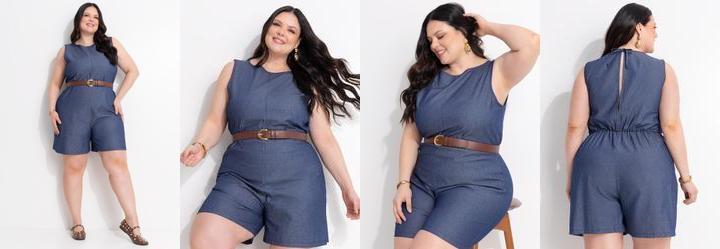 Macaquinho Azul Jeans Leve