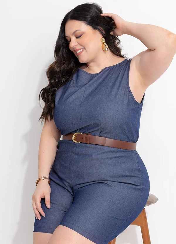 Marguerite - Macaquinho Azul Jeans Leve 6