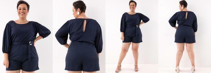 Macaquinho Azul Marinho em Malha de Polister