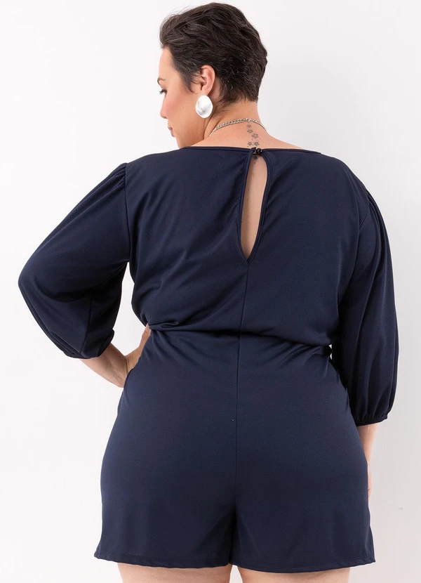 Marguerite - Macaquinho Azul Marinho em Malha de Poliéster 4