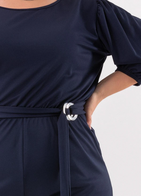 Marguerite - Macaquinho Azul Marinho em Malha de Poliéster 1