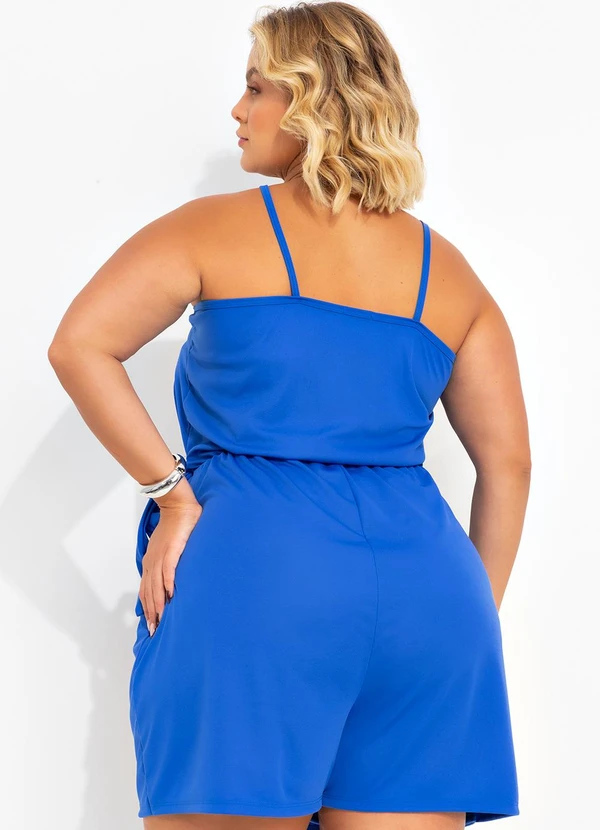 Marguerite - Macaquinho Azul Royal com Sobreposição 2