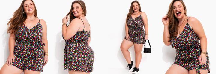 Macaquinho Corao Colorido em Malha