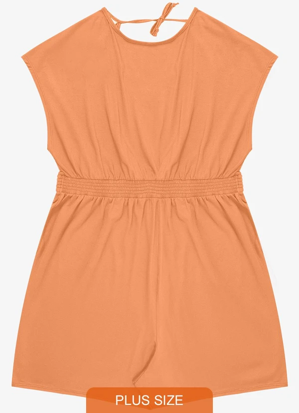 Infinita Cor - Macaquinho Feminino Malha Visco Laranja