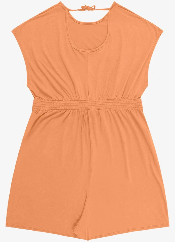 Infinita Cor - Macaquinho Feminino Malha Visco Laranja 2