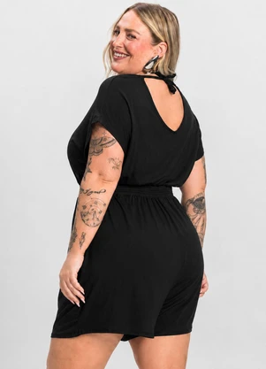 Infinita Cor - Macaquinho Feminino Malha Visco Preto - INFINITA COR