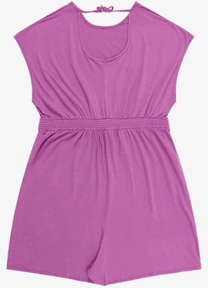 Infinita Cor - Macaquinho Feminino Malha Visco Roxo - INFINITA COR