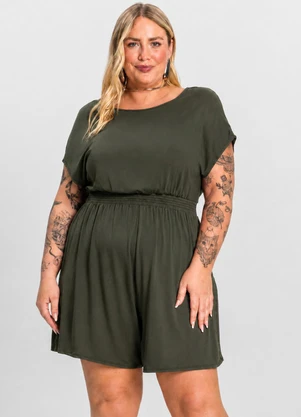 Infinita Cor - Macaquinho Feminino Malha Visco Verde - INFINITA COR