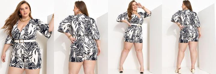 Macaquinho Folhagem em Malha Fria