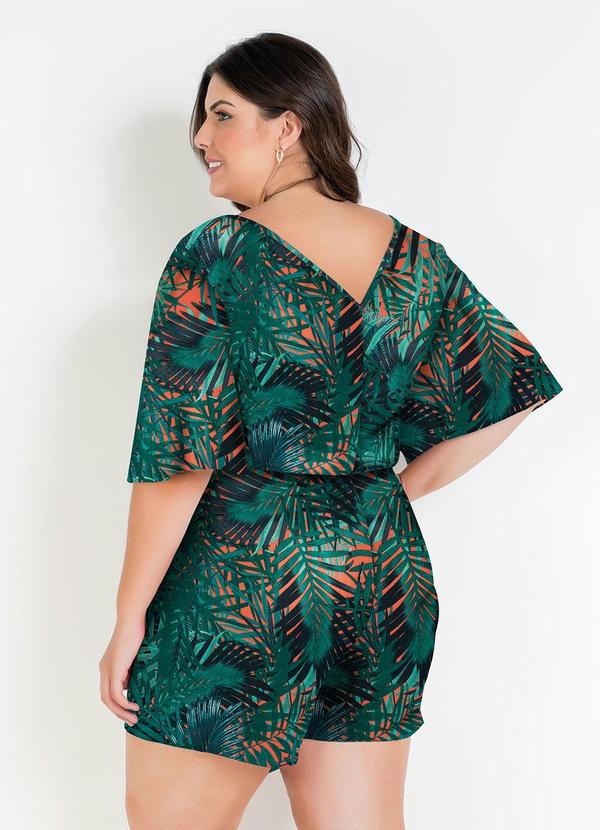 Marguerite - Macaquinho Folhagem Verde com Saia Plus Size 4