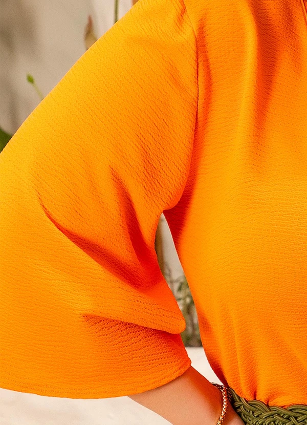 Marguerite - Macaquinho Laranja em Malha Anarruga 5