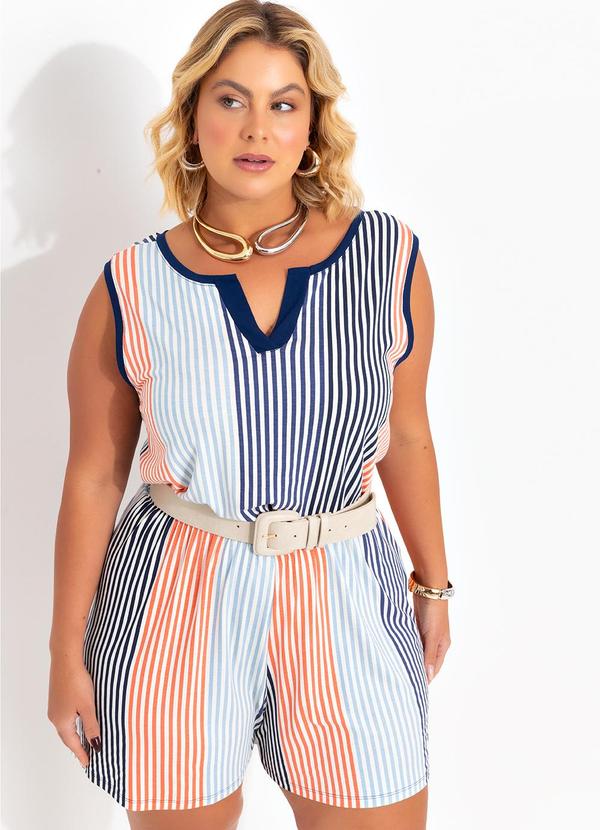 Marguerite - Macaquinho Listrado Colorido em Malha de Viscose 4