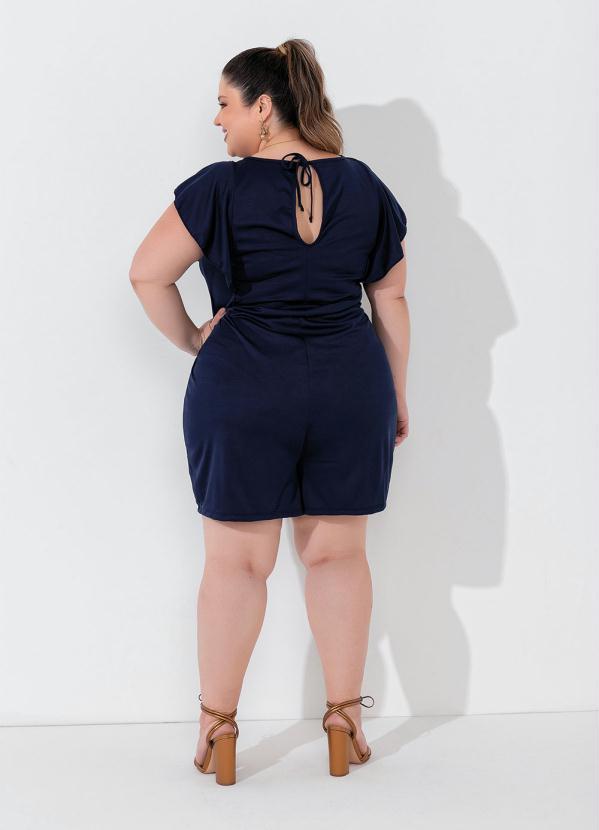 Marguerite - Macaquinho Marinho com Babadinhos Plus Size 4