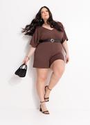 Macaquinho Marrom em Malha Encorpada