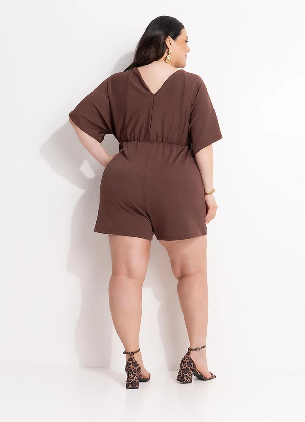 Marguerite - Macaquinho Marrom em Malha Encorpada 5