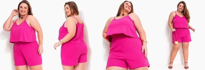 Macaquinho Pink em Canelado