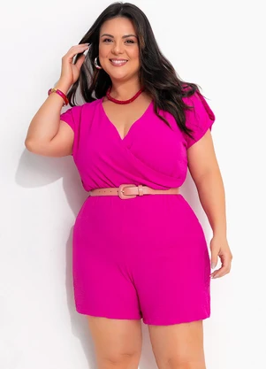 Marguerite - Macaquinho Pink em Crepe Plano - MARGUERITE