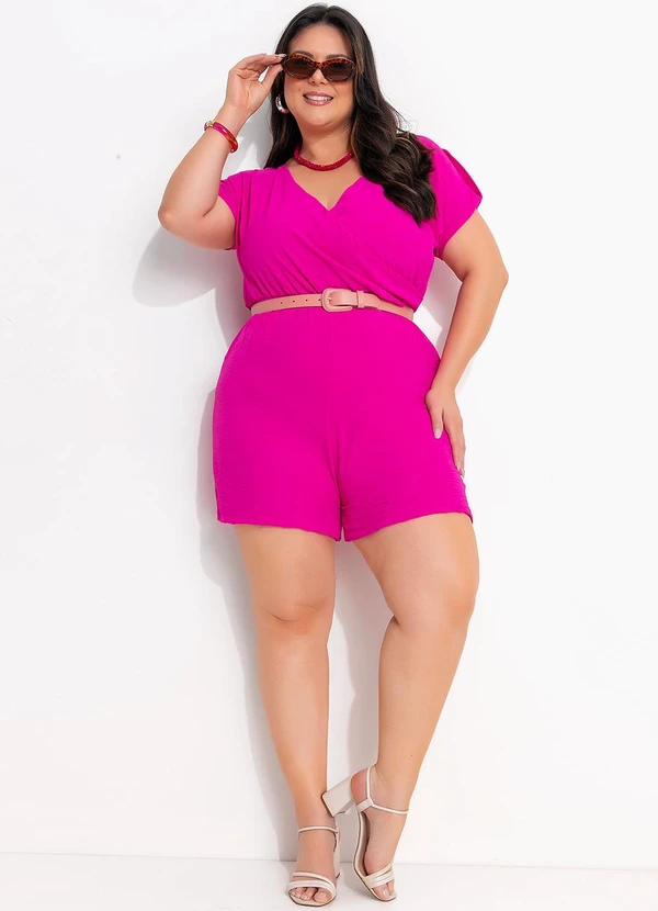 Marguerite - Macaquinho Pink em Crepe Plano 7