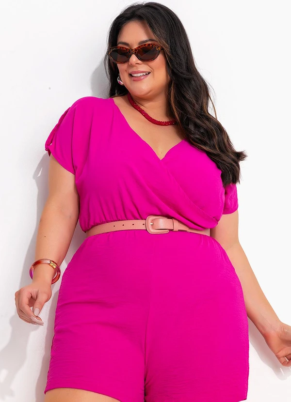 Marguerite - Macaquinho Pink em Crepe Plano 8