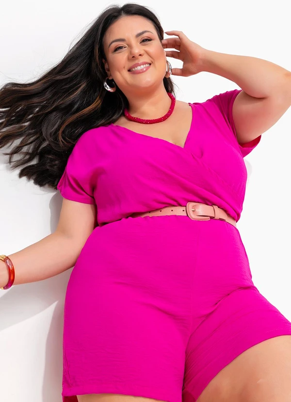 Marguerite - Macaquinho Pink em Crepe Plano 9