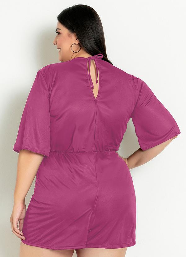 Marguerite - Macaquinho Pink Transpassado Plus Size 2