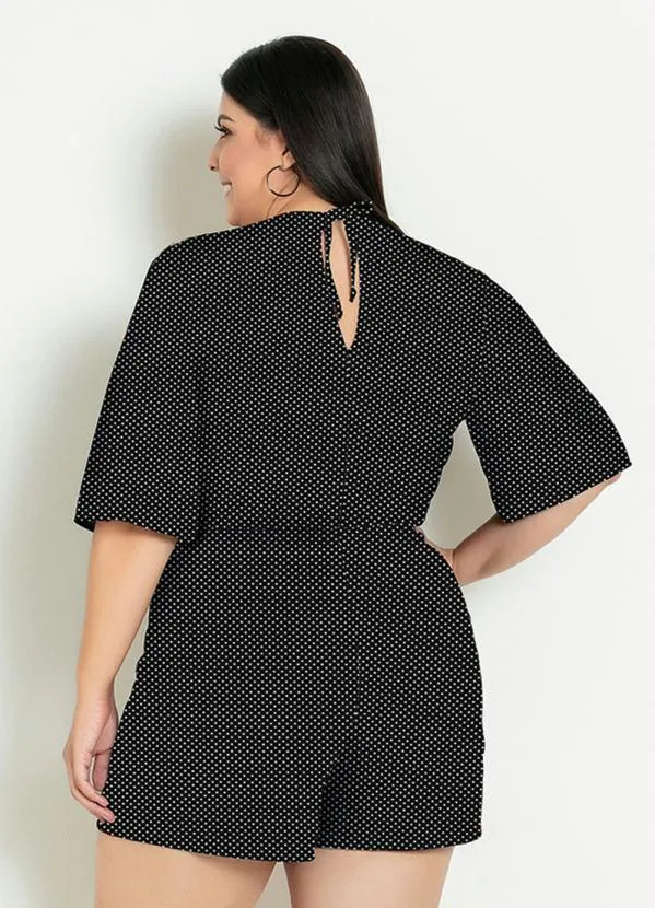 Marguerite - Macaquinho Poá Transpassado Plus Size 2