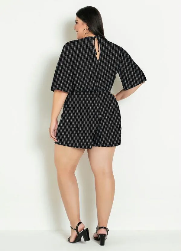 Marguerite - Macaquinho Poá Transpassado Plus Size 5