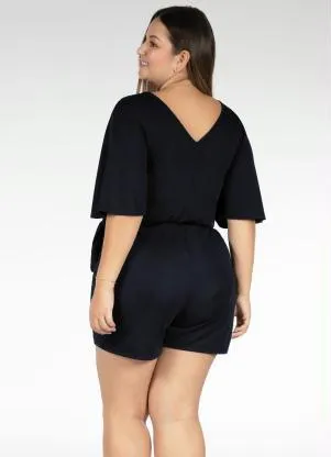 Marguerite - Macaquinho Preto com Saia Plus Size - MARGUERITE