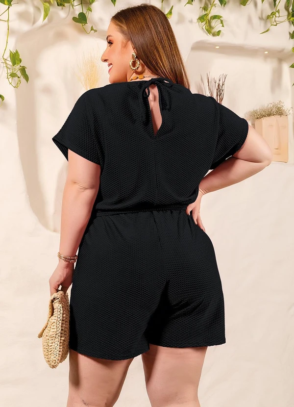 Marguerite - Macaquinho Preto em Malha Colméia 3