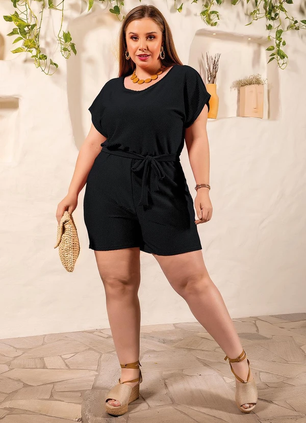 Marguerite - Macaquinho Preto em Malha Colméia 2