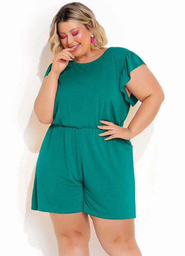 Marguerite - Macaquinho Verde em Malha Flamê