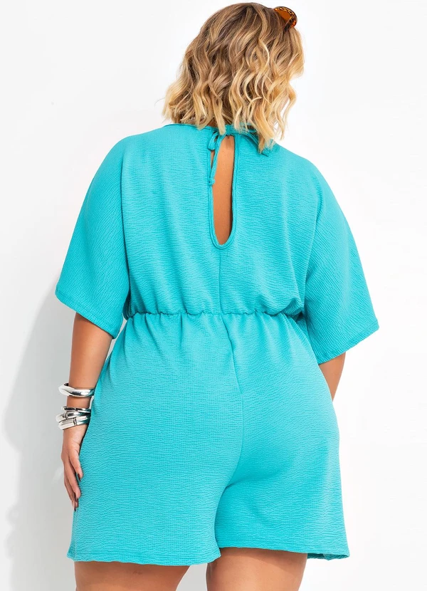 Marguerite - Macaquinho Verde Turquesa em Malha Anarruga 5