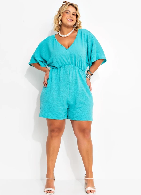 Marguerite - Macaquinho Verde Turquesa em Malha Anarruga 3