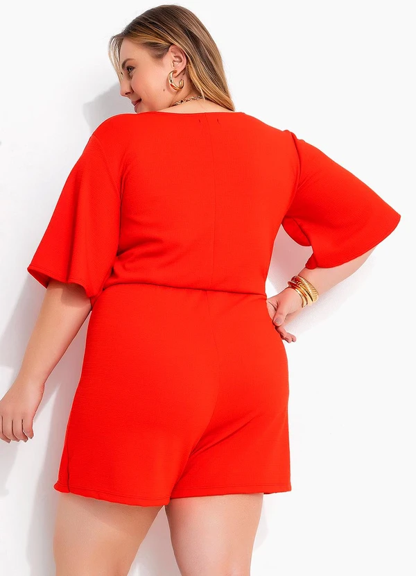 Marguerite - Macaquinho Vermelho em Malha Rústica 7