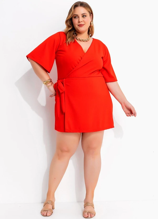 Marguerite - Macaquinho Vermelho em Malha Rústica 6