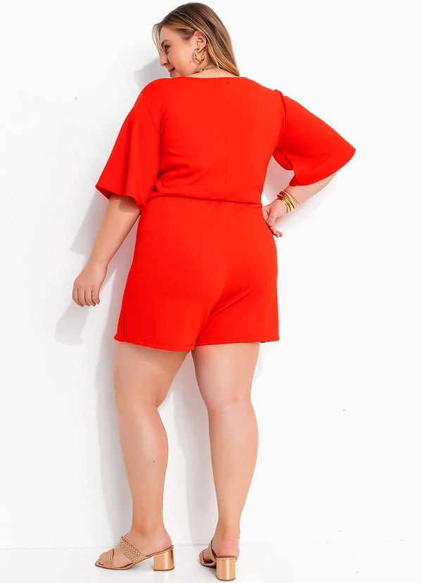 Marguerite - Macaquinho Vermelho em Malha Rústica 5