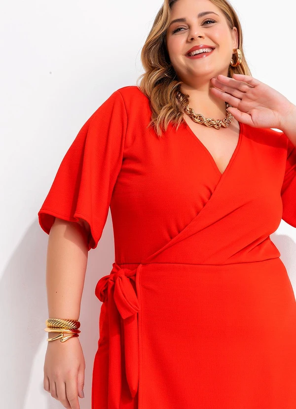 Marguerite - Macaquinho Vermelho em Malha Rústica 2