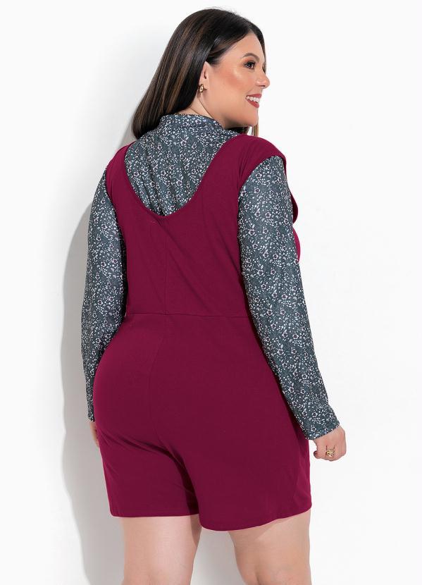 Marguerite - Macaquinho Vermelho Urbano em Malha de Algodão 3