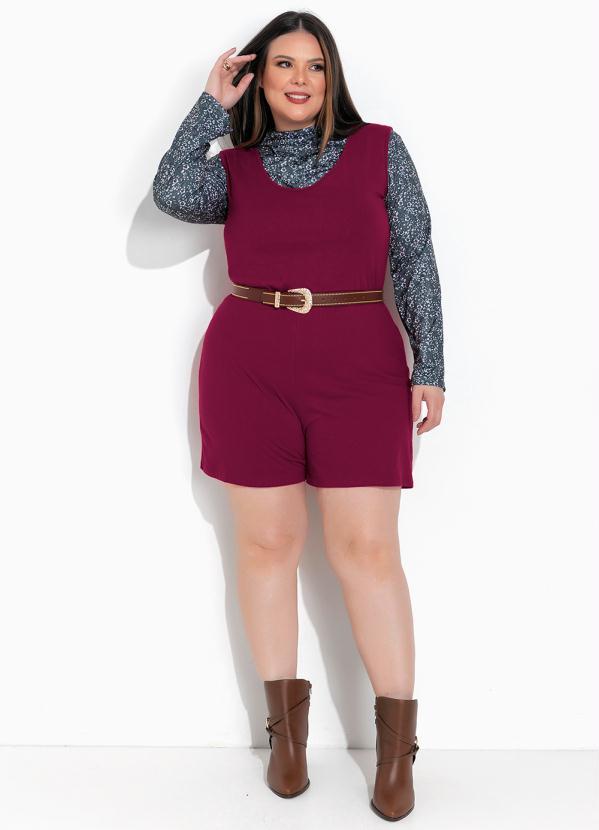 Marguerite - Macaquinho Vermelho Urbano em Malha de Algodão 2