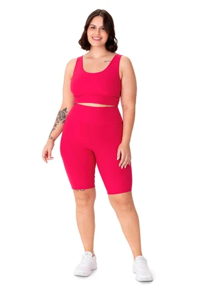 Malwee - Bermuda Feminina Plus em Malha Eco Active Rosa - MALWEE