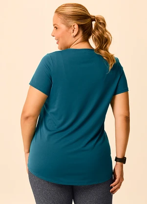 Malwee - Blusa Mullet Dry Active Plus Azul Petróleo - MALWEE