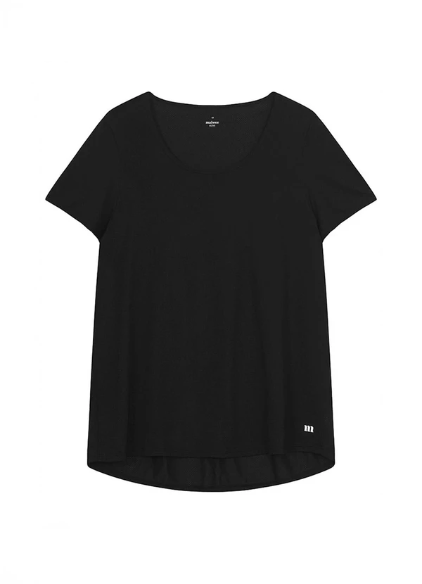 Malwee - Blusa Mullet Dry Active Plus Preto