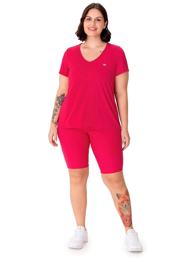 Malwee - Blusa Mullet Dry Plus Active Rosa Escuro 2